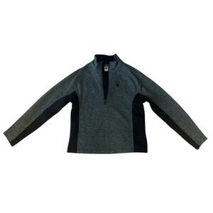 Men M Spyder 199307 Quarter 1/4 Zip Sweater Jacket Coat Pullover Gray Black